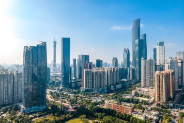 Guangzhou, Çin 'in hava fotoğrafçılığı, kentsel mimari arazi