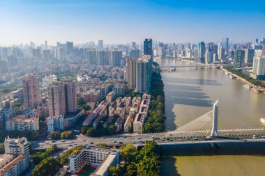 Modern Chin 'in mimari manzarasının hava fotoğrafçılığı.