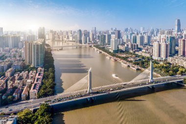 Modern Chin 'in mimari manzarasının hava fotoğrafçılığı.