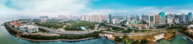 Aerial photography of the architectural scenery of Haikou, China clipart