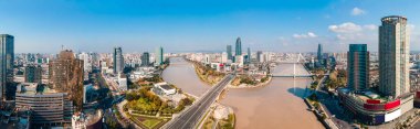Sanjiangkou 'nun Ningbo' daki hava görüntüsü.
