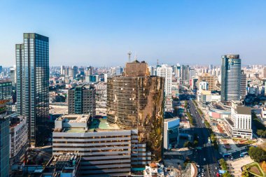 Sanjiangkou 'nun Ningbo' daki hava görüntüsü.