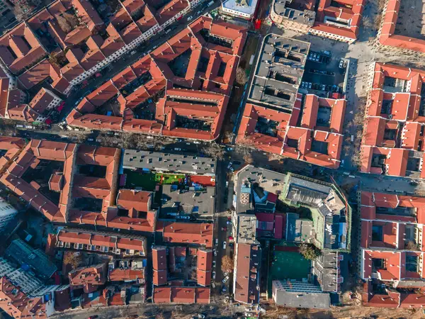 stock image Aerial photography of old buildings in Qingda