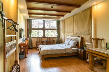 Çin tarzı misafir odasının iç görünümü