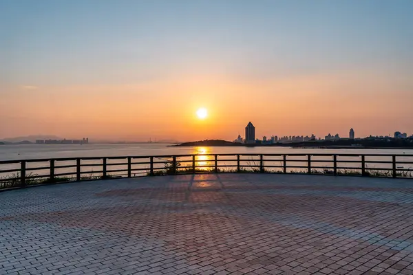 stock image Beautiful coastline architectural landscape in Qingdao, China