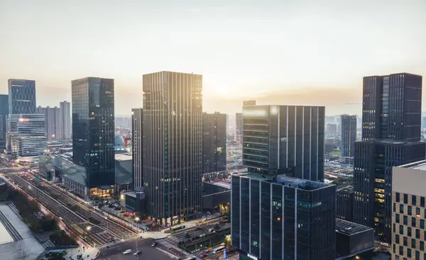 stock image Aerial photography of Ningbo city architecture landscape skyline