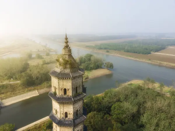 stock image Aerial photography of the historical and ancient buildings of Ch