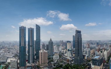 Wuxi şehir mimarisinin Çin 'deki hava fotoğrafçılığı