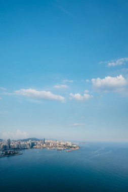 Qingdao Fushan Körfezi mimari manzarasının hava fotoğrafçılığı