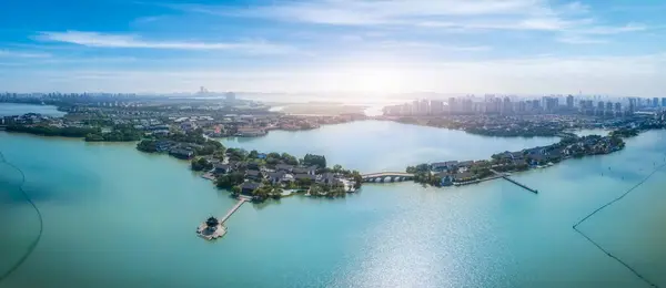 Stock image Aerial photography of Suzhou city garden scenery