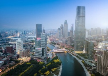 Tianjin kentsel mimarisinin hava fotoğrafçılığı
