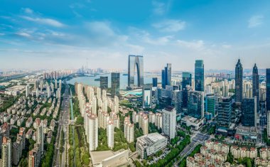 Suzhou Finansal Merkezi 'nin hava fotoğrafçılığı