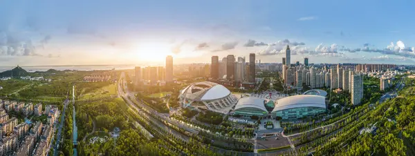 stock image Aerial photography of Nantong Financial Center, Jiangsu