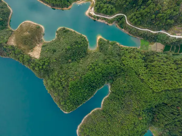 stock image Aerial photography of the natural scenery of Hangzhou Qiandao La