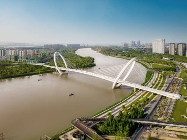 Hexi Ce 'nin mimari manzarasının hava fotoğrafçılığı