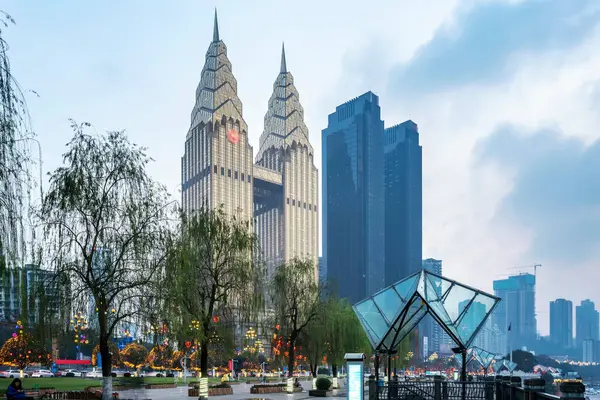 Chongqing şehir manzarası sokak manzarası