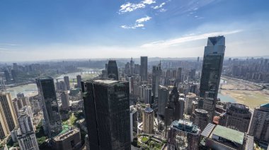 Modern metropol silueti, Chongqing, Çin,