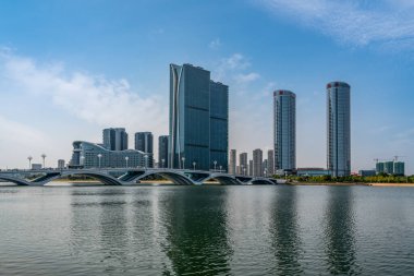 Rizhao, Çin 'in güzel sahil manzarası.