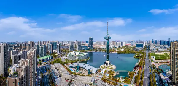 stock image Aerial photography of the architectural landscape of Yancheng, C