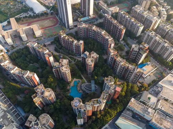 stock image Aerial photography of urban architectural landscape along the Pe