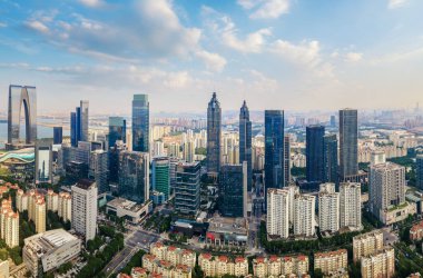 Suzhou Finansal Merkezi 'nin hava fotoğrafçılığı