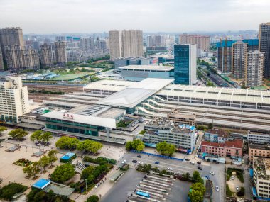 Wuxi şehir mimarisinin Çin 'deki hava fotoğrafçılığı