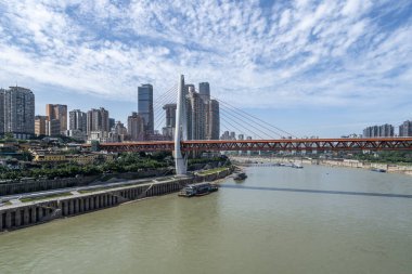 Modern metropol silueti, Chongqing, Çin,
