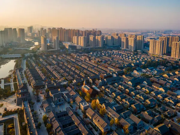 stock image Aerial photography of the ancient city of Jimo, Qingdao