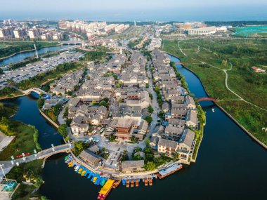 Dongyi Town, Rizhao, Çin 'in hava fotoğrafçılığı