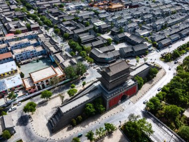 Liaocheng, Shandong 'daki antik Dongchang şehrinin hava manzarası.