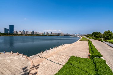 Rizhao, Çin 'in güzel sahil manzarası.