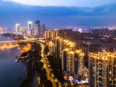 Fujian Eyaleti, Çin 'deki Fuzhou şehrinin gece görüşü