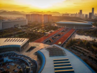 Jinan modern şehir mimari manzarası