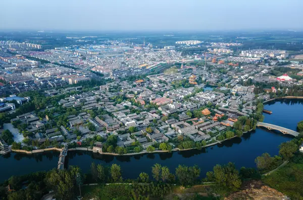 stock image The ancient city of Taierzhuang, Shandong, China from the perspe