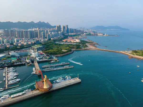 stock image Aerial photography of Qingdao coastline scenery