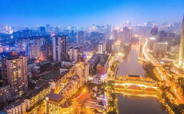 stock image Aerial photography Sichuan Chengdu city architecture landscape s