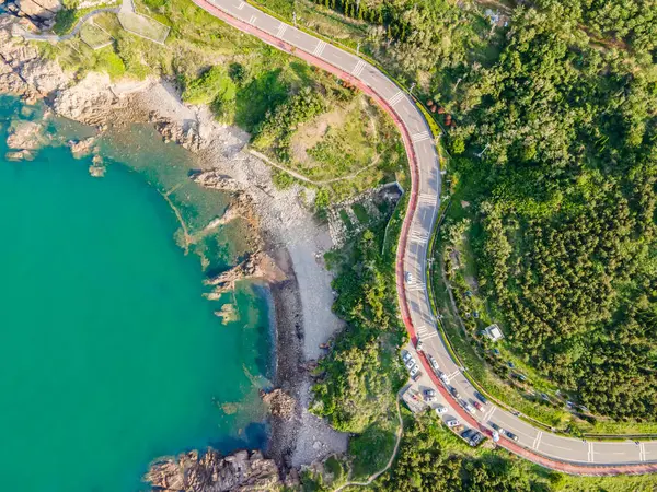 stock image Aerial photography of Qingdao West Coast Island Highway