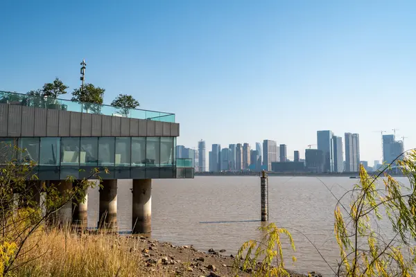 stock image Modern architectural landscape of Hangzhou Qianjiang New Town CB