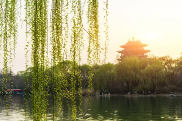 stock image The scenery of Daming Lake in Jinan in the sunset