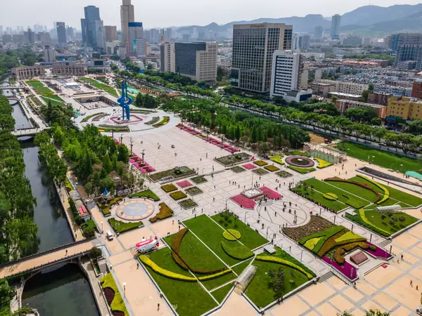 stock image Aerial photography Jinan Spring City Square