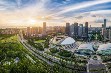 Nantong Finans Merkezi, Jiangsu 'nun hava fotoğrafçılığı