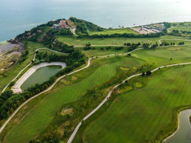 Qingdao Sahil Golf Sahasının Hava Fotoğrafları