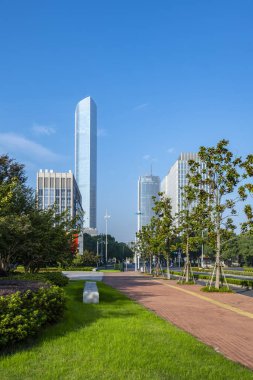 Suzhou finans bölgesinin sokak manzarası