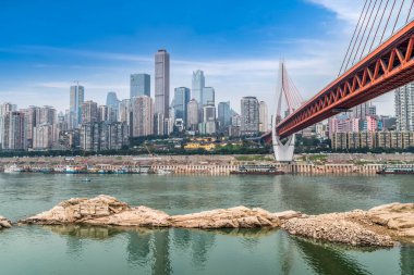 Chongqing Şehir Mimari Manzarası Skyline