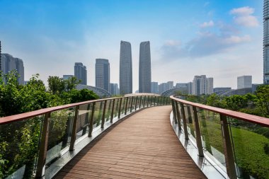 Chengdu CBD Modern mimari manzara