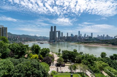 Modern metropol silueti, Chongqing, Çin,