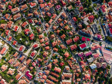 Qingdao 'nun mimari manzarasının hava fotoğrafçılığı.