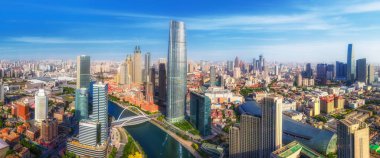Tianjin kentsel mimarisinin hava fotoğrafçılığı