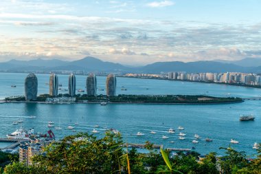 Sanya, Hainan şehir manzarasının hava fotoğrafçılığı