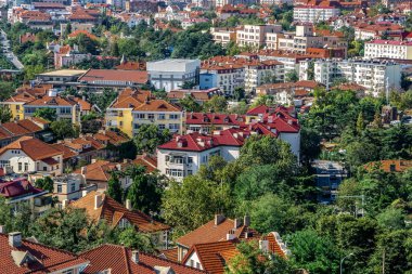 Qingdao 'nun mimari manzarasının hava fotoğrafçılığı.